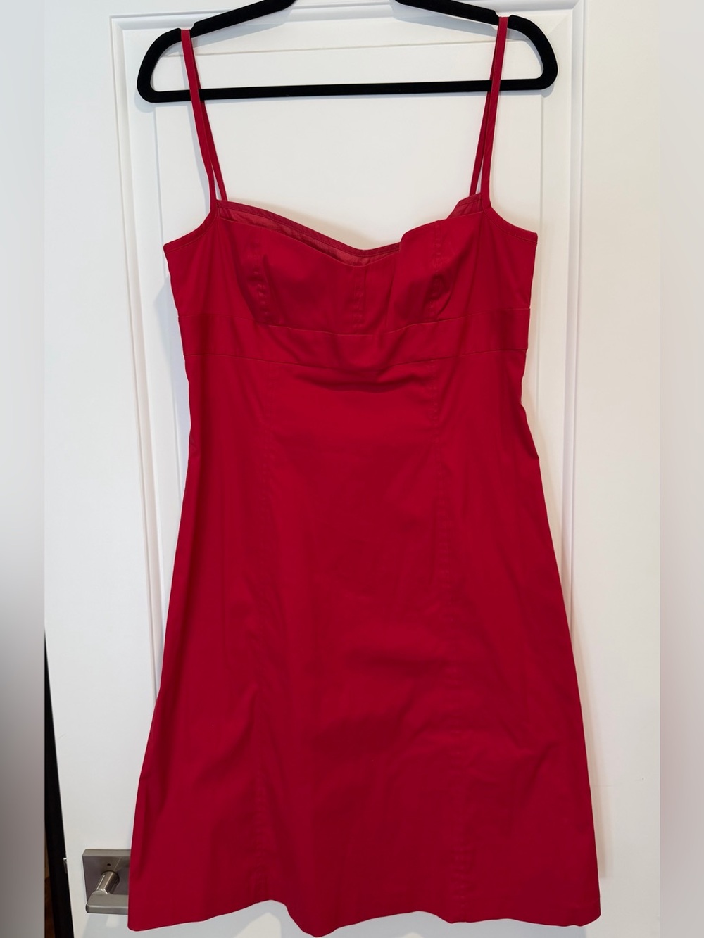 J. Crew Red Cotton Blend Dress with Spaghetti Straps